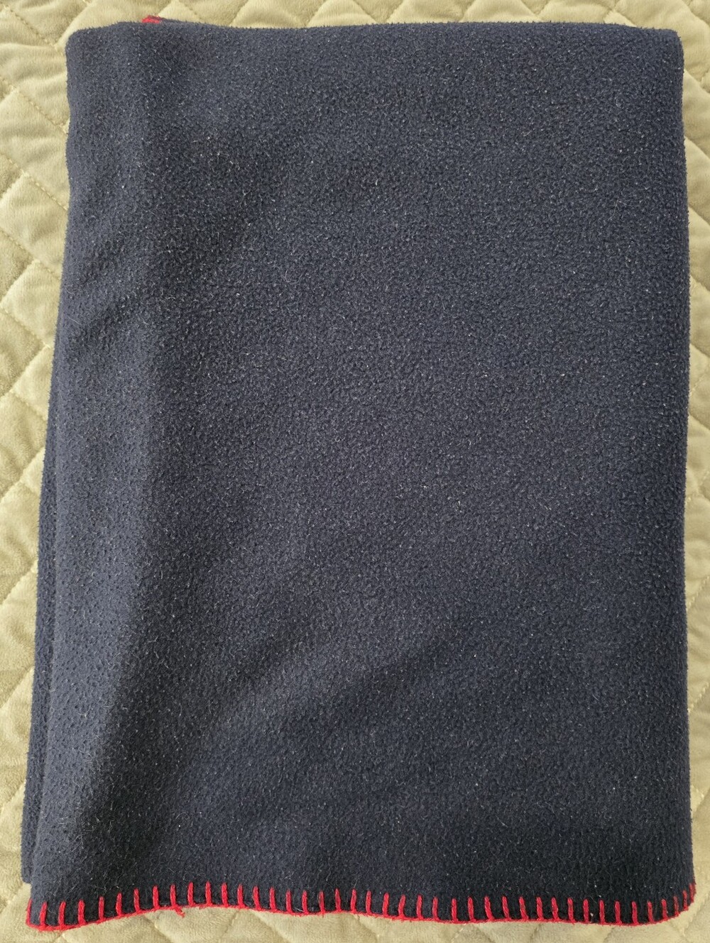 Vintage Lauren Ralph Lauren Polo Bear Fleece Throw Blanket Navy Blue (READ) - Picture 2 of 4